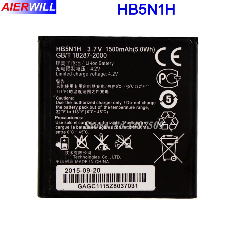 HB5N1H Nueva Batería para Huawei Y310 G300 G302D G305T G330C 1500mAh 