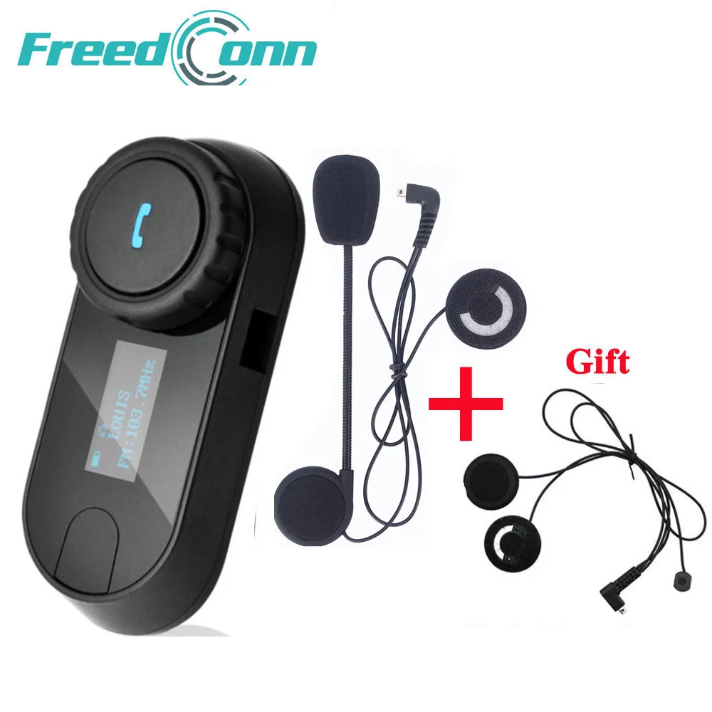 

FreedConn New Version LCD BT Bluetooth Multi Motorcycle Interphone Headset Helmet Intercom Screen with FM Radio + Soft Earpiece