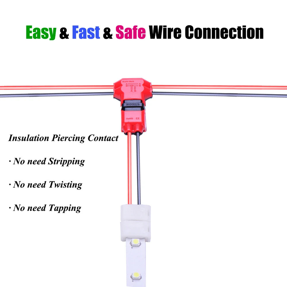 5 шт. I/T тип 1pin 2pin Быстрый Сращивание проволочный замок на скотче разъем для клемм обжимной 22-18AWG проводки светодиодные ленты автомобиля аудио кабель