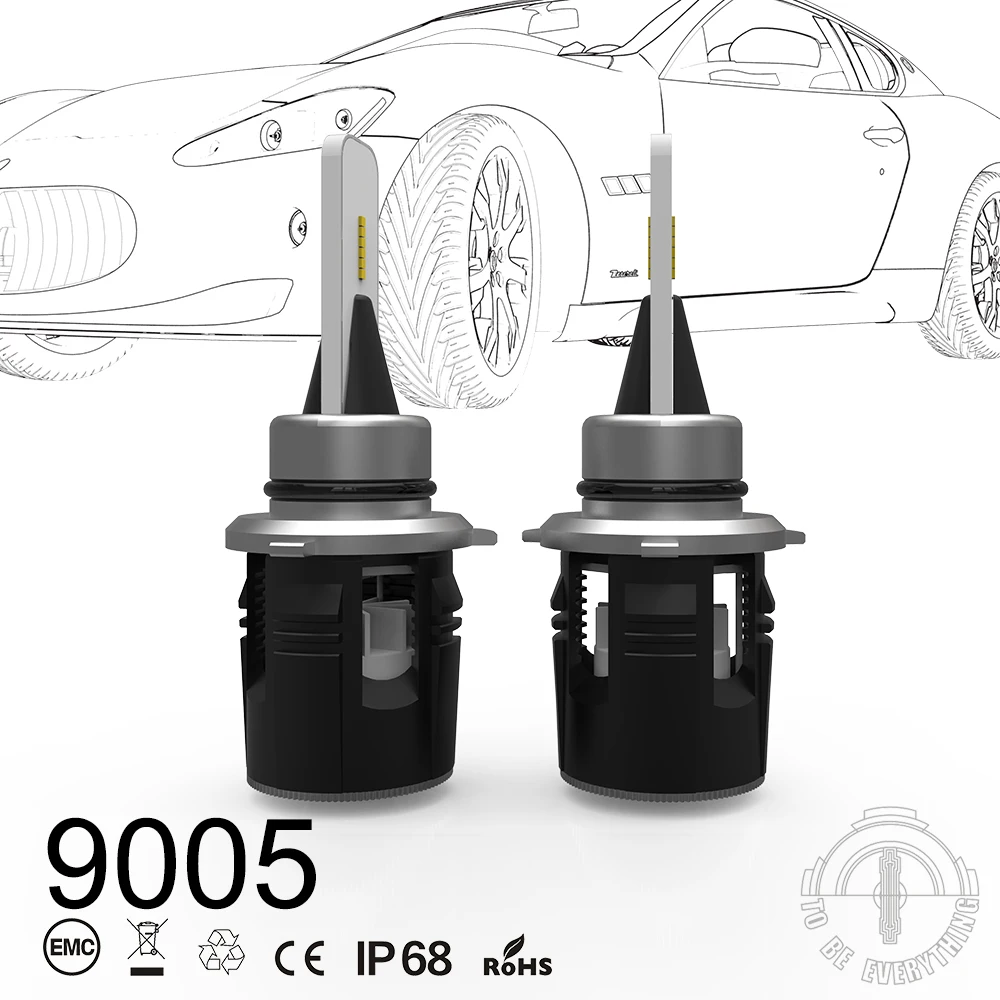 1 Set 9005 HB3 Bullet B6 LED Headlight Slim 42W 5200LM CSP Y11 Chips All in