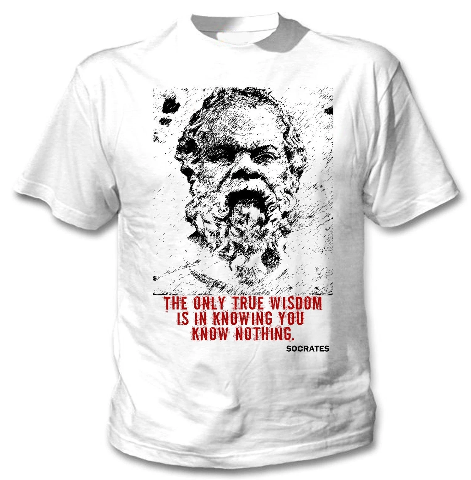 

SOCRATES GREEK PHILOSOPHER PHILOSOPHY QUOTE - NEW WHITE COTTON TSHIRT