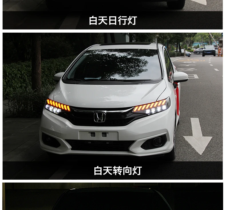 Для Honda FIT JAZZ GK5- светодиодные фары DRL ходовые огни биксеноновые фары Противотуманные фары с ангельскими глазками авто