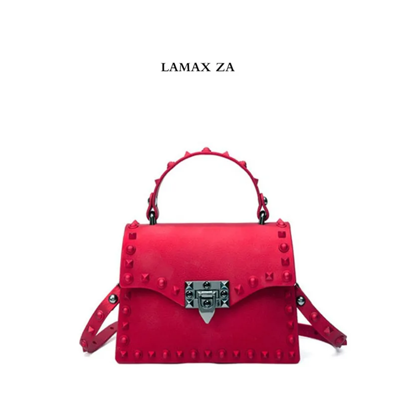 Us 24 0 Lamax Za Authentic Jelly Summer Bags For Women 2018 Las Designer Luxury Handbags Chains Rivet Crossbody Messenger In Shoulder