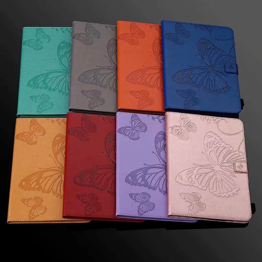 

3D Butterfly Case for Samsung Galaxy Tab A 9.7 T550 T555 SM-T550 Sm-T555 Flip Card Slot Stand Tablet PC TPU+PU Leather Cover+pen