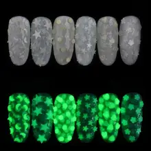 Moon Start лак для ногтей блестки светится в темноте цветок Форма fake флуоресцентные стразы, украшение для маникюра