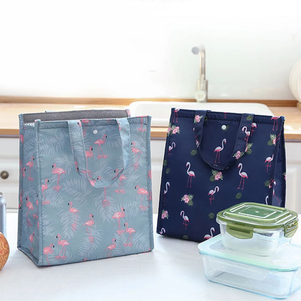 Loozykit Фламинго Портативный Ланч сумка сумки для женщин дети Пикник Пляж Школа сумка пищевой контейнер кухонный хранения