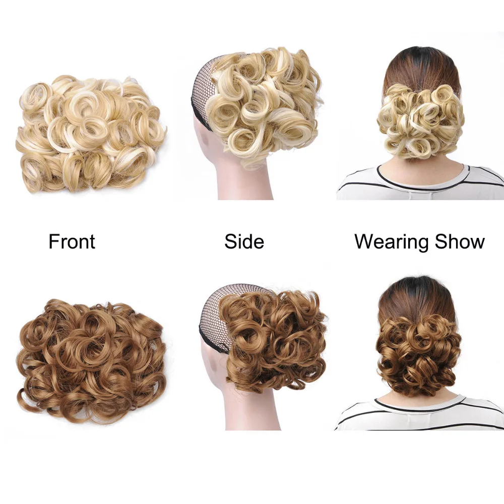 Delice Elastic Rubber Band Net Curly Chignon With Two Plastic Combs Updo Cover Hair Bun Afro Chignon Hair Synthetic Hair Pieces