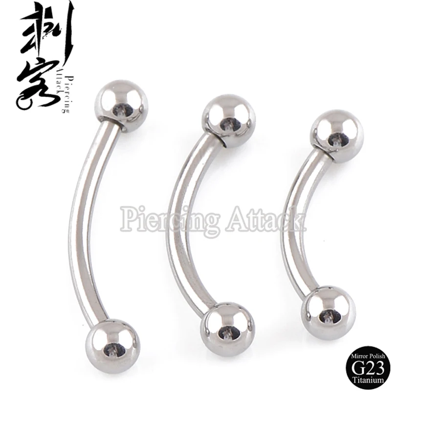 

Highly Polished G23 Titanium Body Jewelry 14 Gauge Titanium Banana with Ball