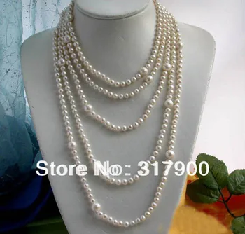 

100" 11MM WHITE ROUND FW CULTURED PEARL NECKLACE