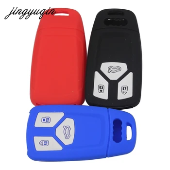 Keyforkess 30 pz/lotto Silicone chiave dell'automobile Fob caso della copertura per Audi A4 allroad B9 Q5 Q7 TT TTS 3BTN telecomando Keyless gomma Protector
