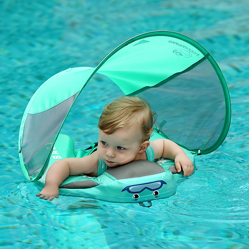 Сплошной ненадувной детский бассейн с балдахином не надувной плавательный круг плавающий тренажер для младенцев