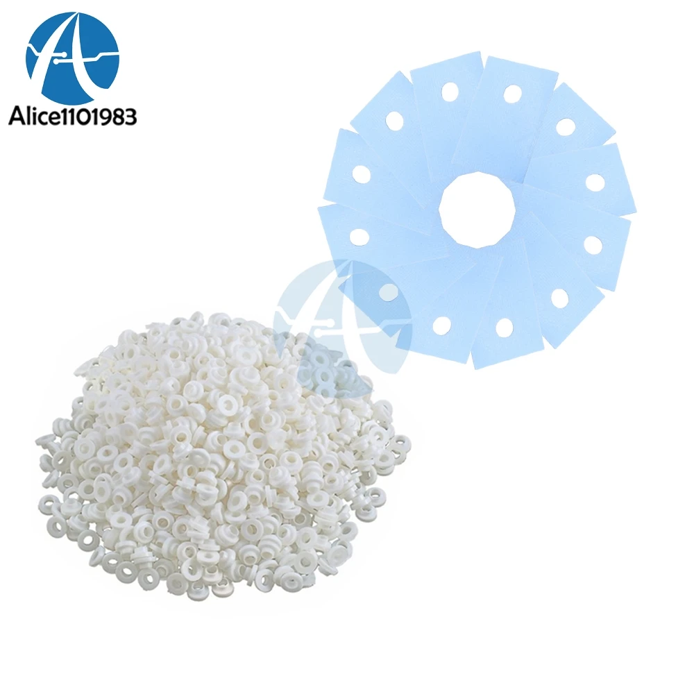 

100PCS TO-220 Transistor Plastic Washer Insulation Washer + 100pcs TO-220 Pads Silicone