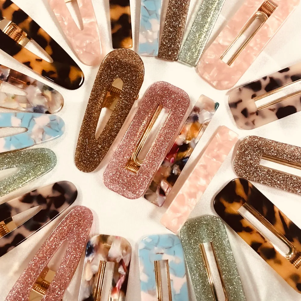 

JUJIA New Arrival Women Vintage Hair Accessories Leopard Hair Clip Geometric Square Shape Hairpin Clips Hair Styling Accessories