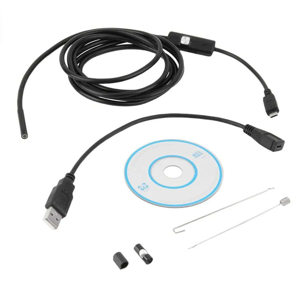 1 шт. USB эндоскоп камера HD 480 P 2 м водонепроницаемый 110A мягкий кабель 7 мм 6 светодиодный бороскоп камера для Android PC эндоскоп