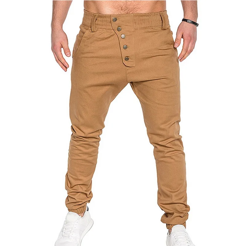 Laamei, хип-хоп брюки для мужчин, джоггеры, мужские брюки, сшитые повседневные штаны, уличная мода, мужские тонкие брюки, новые спортивные штаны - Цвет: Khaki1