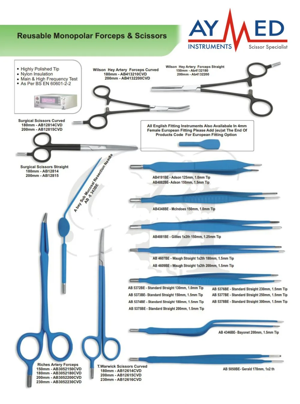 

12 pieces set reusable monopolar forceps & scissors electrosurgical instruments bayonet forceps bipolar scissors