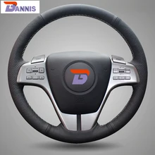 BANNIS Black Artificial Leather DIY Hand-stitched Steering Wheel Cover for Old Mazda 6 2009 Mazda 6