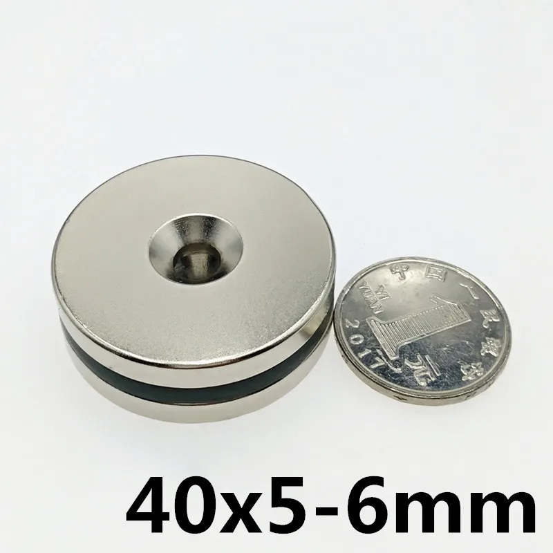 

*20/40/60 pcs 40x5 Round Countersunk Ring Magnet 40mm x 5mm Hole 6mm Rare Earth 40*5mm Neodymium Magnet 40*5-6MM
