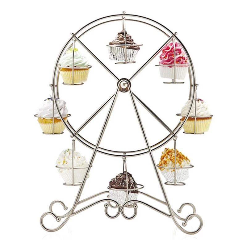 8 Cup Romantic Rotary Ferris Wheel Cake Stand Aluminum Alloy Cake