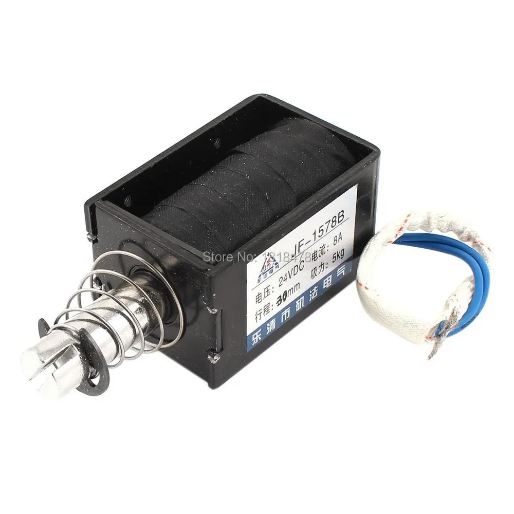 JF-1578B DC 24V 5Kg 30mm Open Frame Push Pull Electric Solenoid Electromagnet цена JF-1578B DC 24V 5Kg 30mm Open Frame Push Pull Electric Solenoid Electromagnet цены онлайн