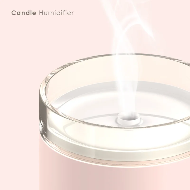 280ML Candle Air Humidifier Ultrasonic Essential Oil Diffusers Home Humidifier Aroma Oil Water Diffuser with Night Lamp Light 13