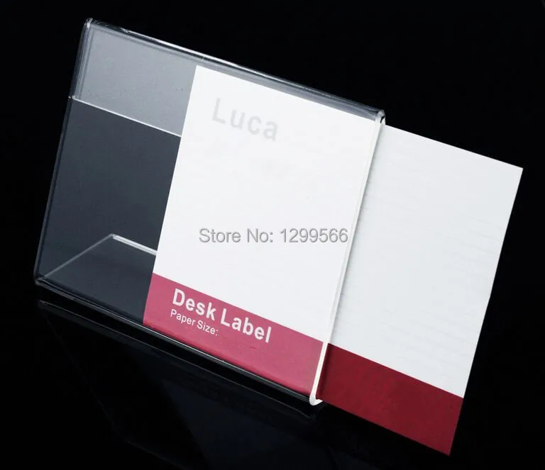 

6x4cm L- Shape clear Acrylic Table Sign Price Tag desk Label frame Display Paper Promotion Card Holder Stand 20pcs