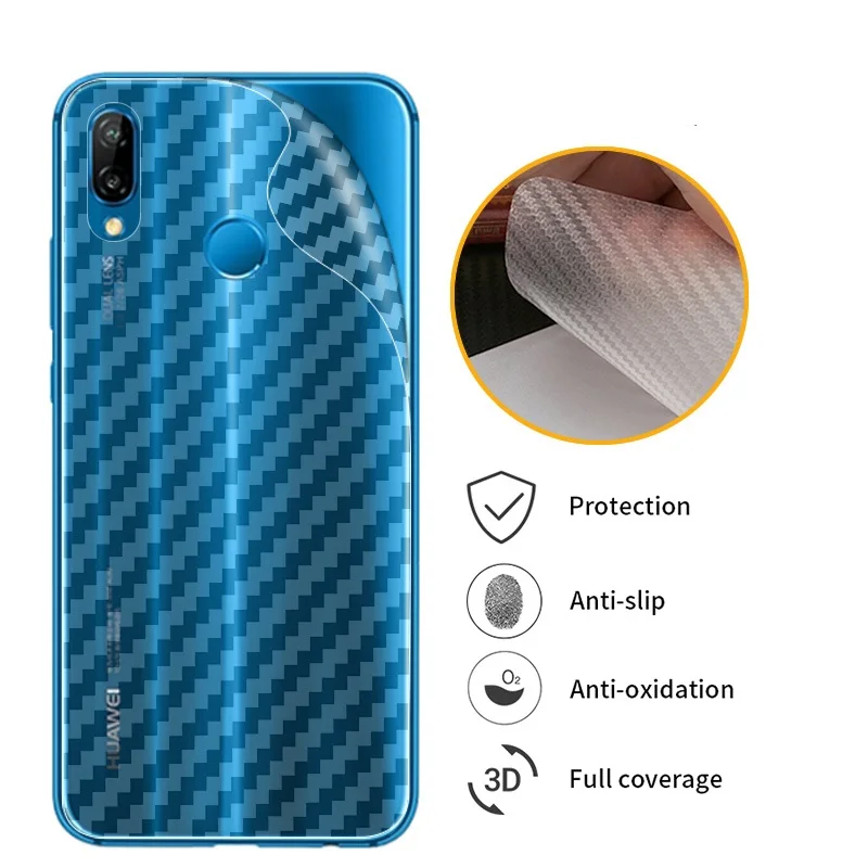 Защитная 3d пленка из углеродного волокна для задней панели экрана Huawei P20 Pro P10 Plus P9