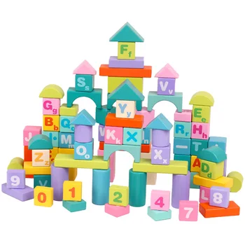 

Kids Toys 83pcs Wooden Alphabet Digital Building Blocks Toys Geometric Shape Cognition Early Learn Educational Toys For Children