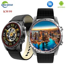 Смарт-часы KINGWEAR KW99 1,39 дюймов MTK6580 четырехъядерный 1. 3G Гц Android 5,1 3G Смарт-часы 400 мАч 2,0 мегапикселя пульсометр