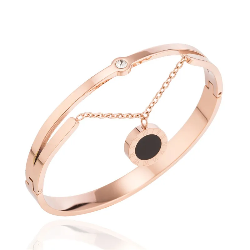 KASIYU Titanium steel Rome digital bracelet female fashion concise Rosegold.Handband. Bracelet Wife. girlfriend S-02 | Украшения и