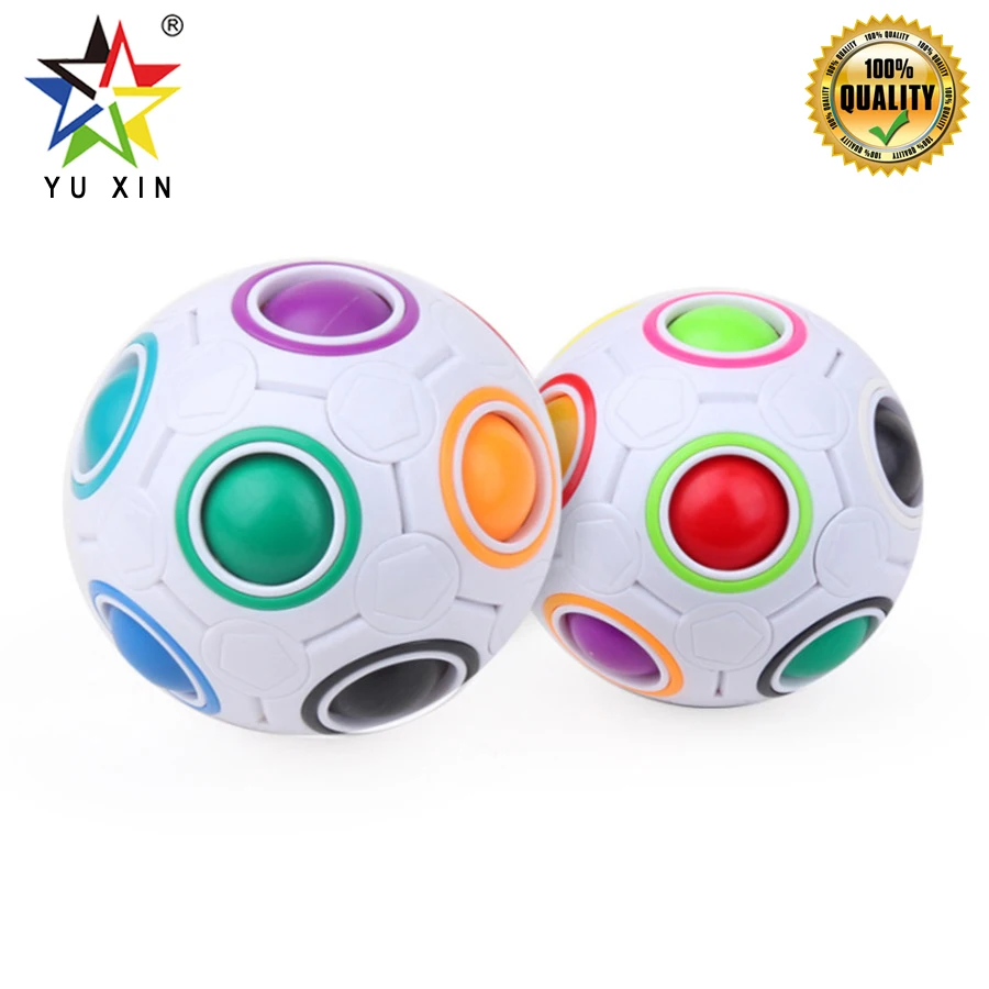 

2019 YUXIN Mini Magic Cube Ball Toys Plastic Creative Rainbow Football Puzzle Cube Learning Educational Fidget Toys Stressball