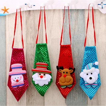 

A Set Cartoon Santa Snowman Elk Bear Shape Cloth Ties Toys for Children Festival Rave Decor Christmas Gifts