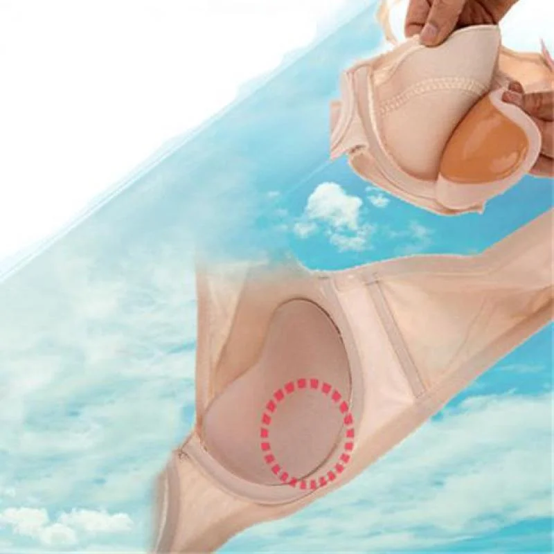 

Hot 1 Pair Natural Color Gel Bra Pads Inserts Push Up Silicone and Sponge Bra Pads Intimates Accessories Breast Pads New Arrival