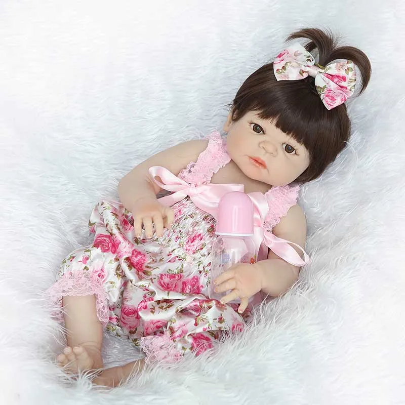 

NPK 22Inch Silicone Reborn Newborn Doll Lifelike Girls Play House Baby Dolls for Kids Playmate YH-17