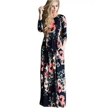 

Women Summer Dress Floral Print Long Sleeve New Arrivals Boho Dress Ladies Evening Party Long Maxi bohemian dresses