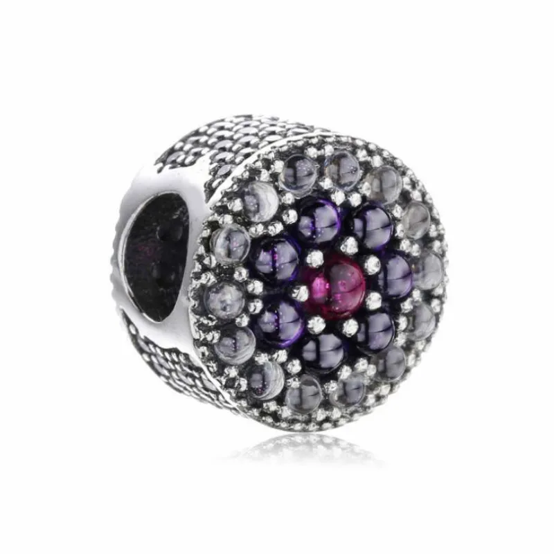 

2018 New Sterling Silver charm bead pave CZ shine of flowers DIY bead Fits Pandora Bracelets female Jewelry Gift making