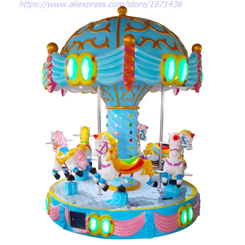 Дворец Стиль 6 игроков Merry Go круглая лошадь карусель вращение игры дети