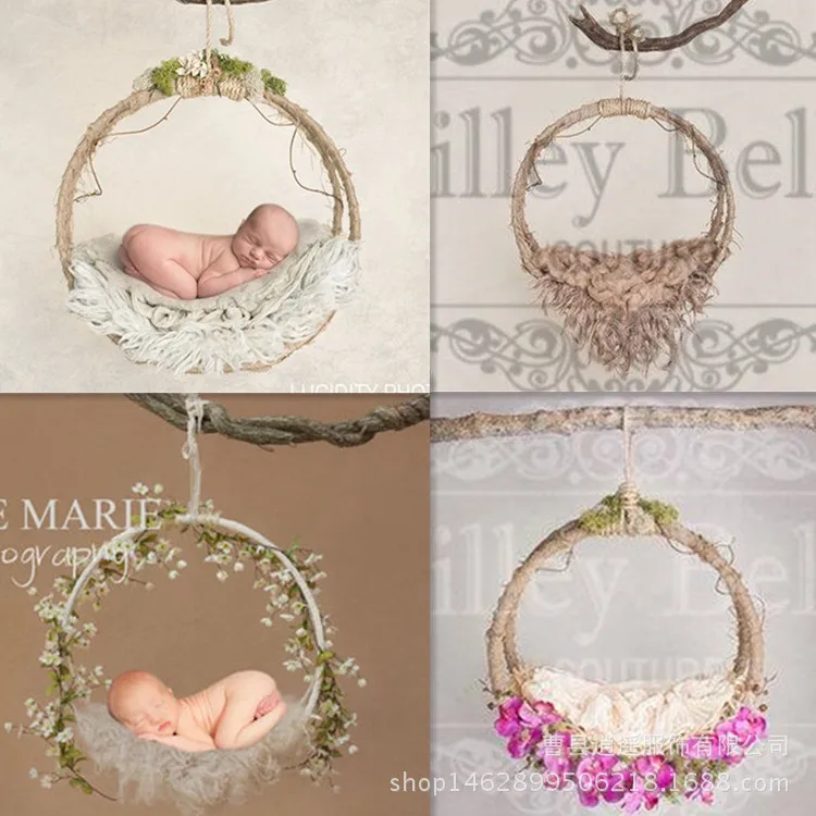

newborn Photography Props Iron Hanging Basket Box Decoration Fotografia Accessories Infantil Toddler Studio Shooting Photo Props