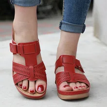 Женские сандалии премиум-класса; ортопедические сандалии с открытым носком в винтажном стиле; нескользящие дышащие летние сандалии; TY53