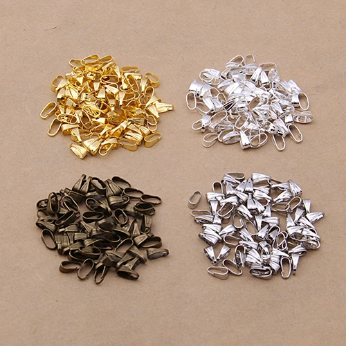 

100pcs Bail Connectors Jewelry Findings DIY Necklace Pendant Buckle Clip Clasps