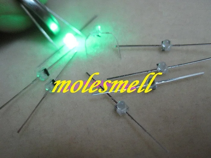 10pcs 1.5mm Mini Red Yellow Blue Green White Orange LED Leds Free Resistors Made in Taiwan