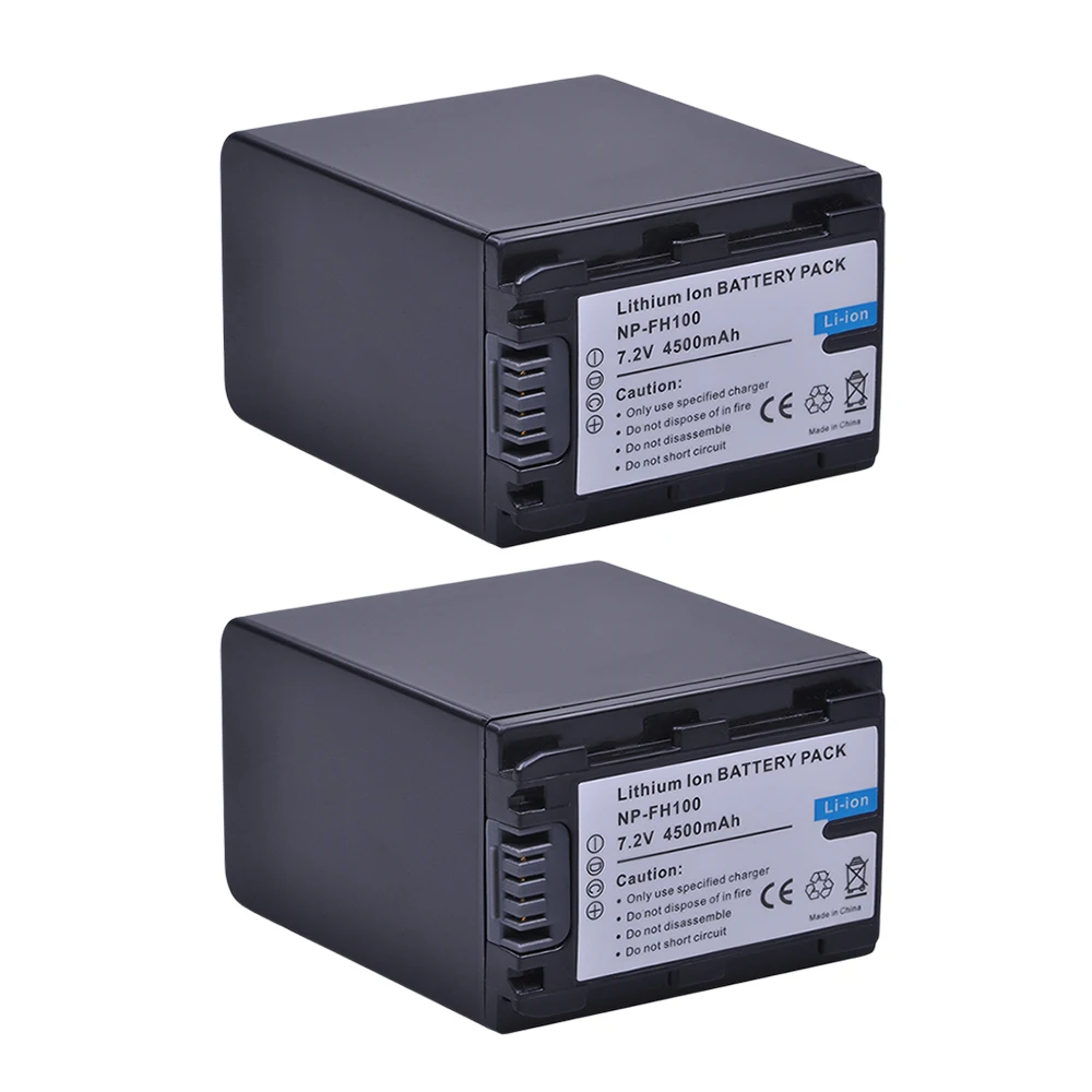 Bateria + Usb Duplo para Sony 2 Carregador Dcr-sx40 Sx40r Sx41 Hdr-cx105 Fh90 Fh70 Fh60 Fh40 Fh30 Fp50 Pcs 4500mah np Np-fh100 Fh100 - Image 2