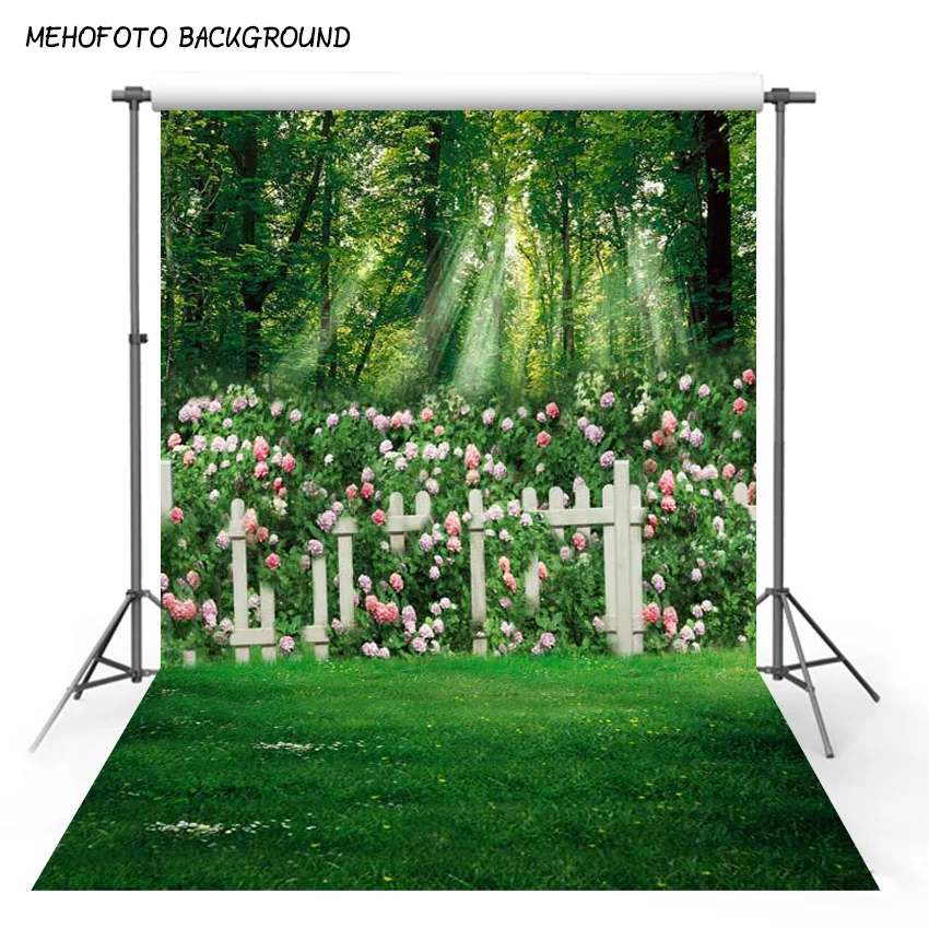 

Spring Flowers Garden Landscape Wedding Portrait Vinyl Photography Background Customized Photographic Backdrops For Photo Studio