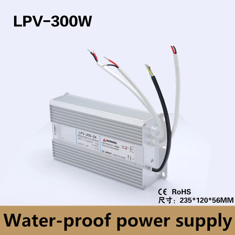 CE RoHS 승인 300w 48v 6.25a 방수 전원 공급 장치 led 드라이버 입력 180  264VAC 출력 48V 전원 공급 장치 야외용