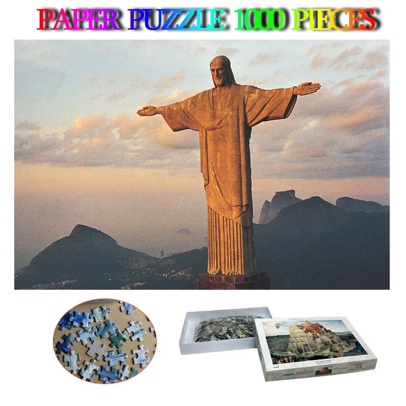 

Christ Redeemer Paper 1000 Pieces Jigsaw Puzzles 1000 Pcs Puzzles Toys Adults Decompression Puzzle Games Gifts Home Decor Gifts