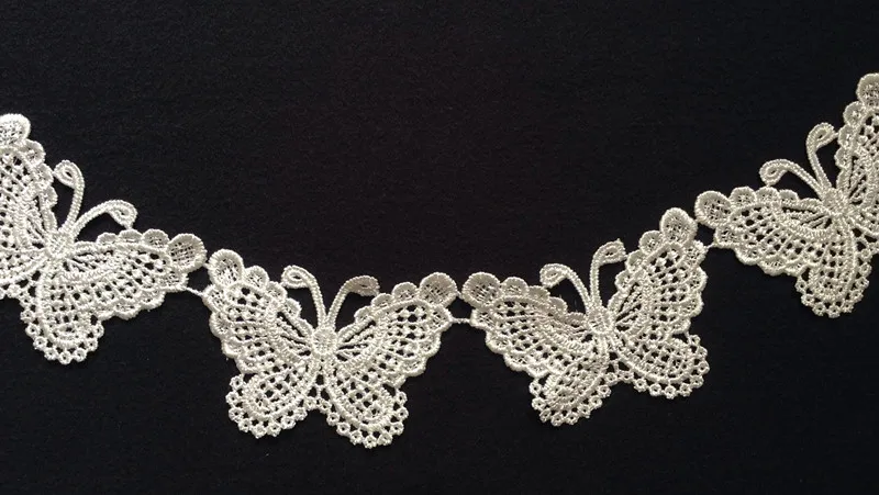 

5cm polyester water soluble exquisite embroidery butterfly lace trim, XERY0601A
