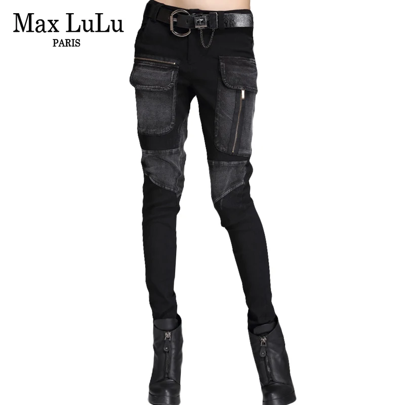 Max LuLu 2018 весенние Роскошные брендовые корейские панковские Брюки для девушек