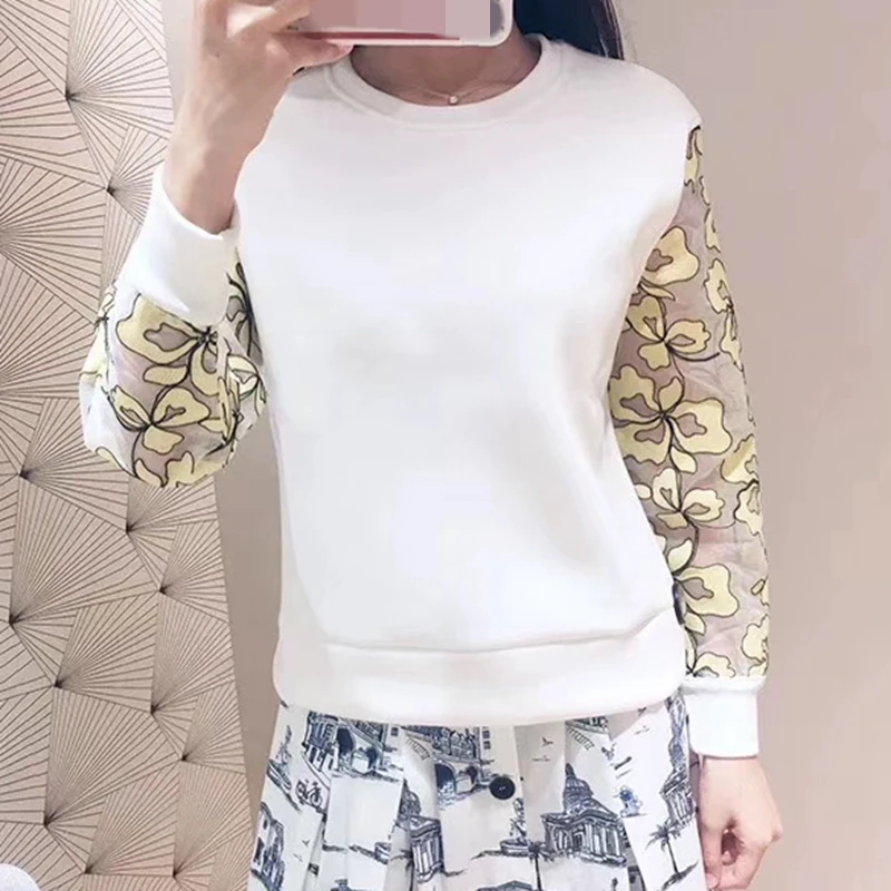 

Women Runway Hoodie 2019 Long Sleeve Embroidered Sweatshirts