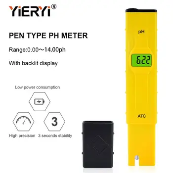 

yieryi ph meter Backlight Digital Large Screen pH Meter PH Tester 0-14 Pocket Pen Aquarium Test Ph Water ph Meter Soil Paper
