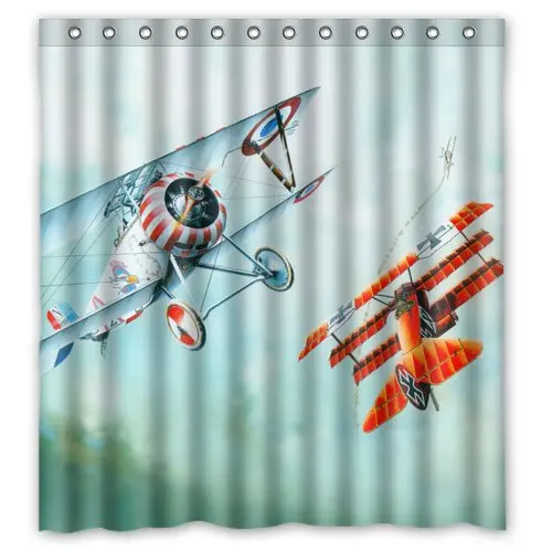 

Aplysia Retro Vintage Airplane Painting Art" Personalized Custom 66" x 72" Waterproof Polyester Fabric Shower Curtain